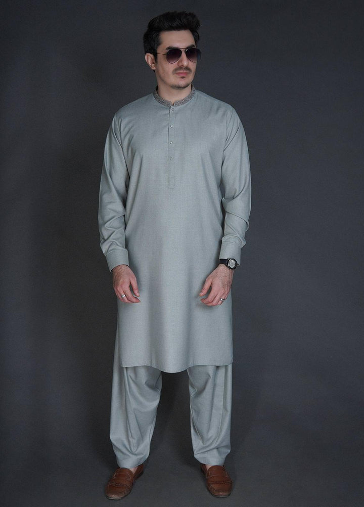 Sanaulla Exclusive Range Wash N Wear Formal Kameez Shalwar for Men -  FD-4057 Light Green