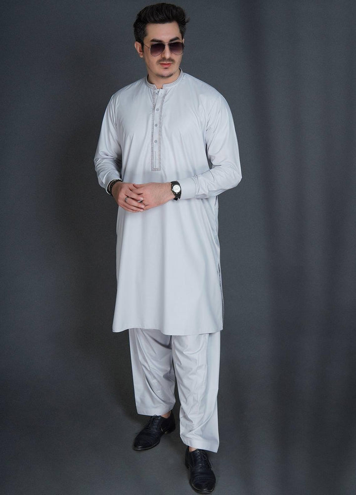 Sanaulla Exclusive Range Wash N Wear Formal Men Kameez Shalwar -  C-9312 L Grey