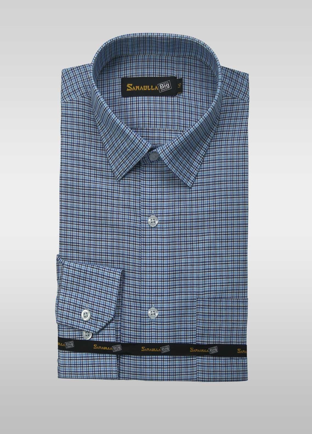 Sanaulla Exclusive Range Cotton Casual Shirts for Men -  009-Blue
