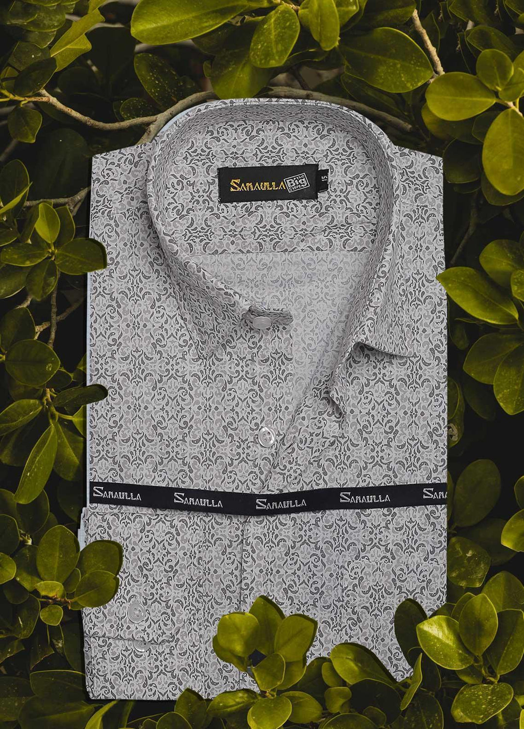 Sanaulla Exclusive Range Cotton Casual Men Shirts -  032 L-Grey