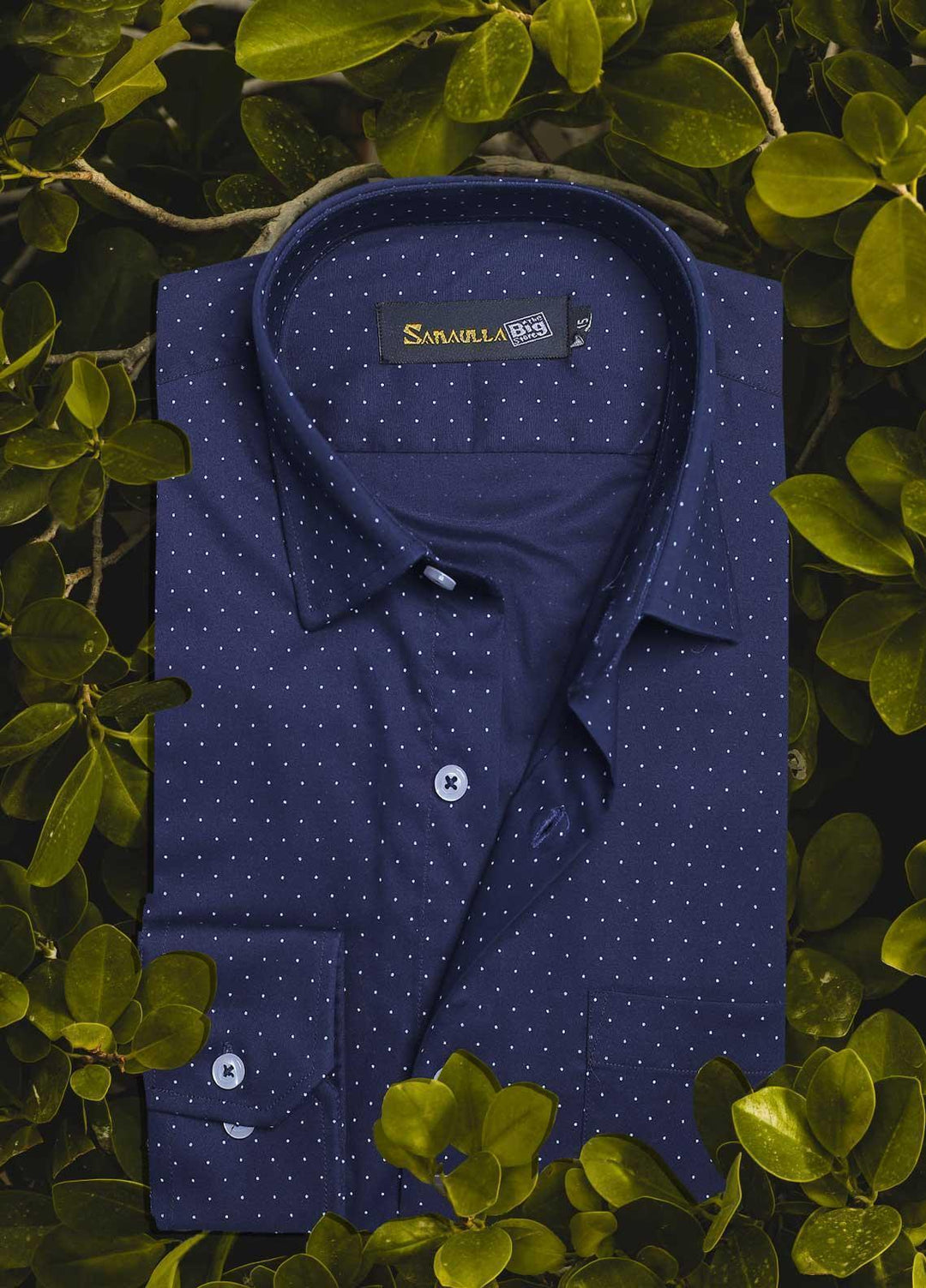 Sanaulla Exclusive Range Cotton Casual Shirts for Men -  039 N-Blue