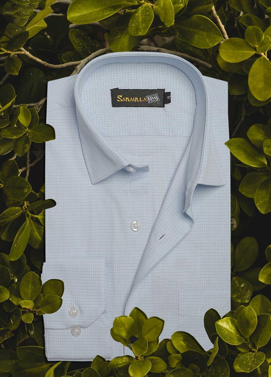 Sanaulla Exclusive Range Cotton Casual Men Shirts -  043 L-Blue