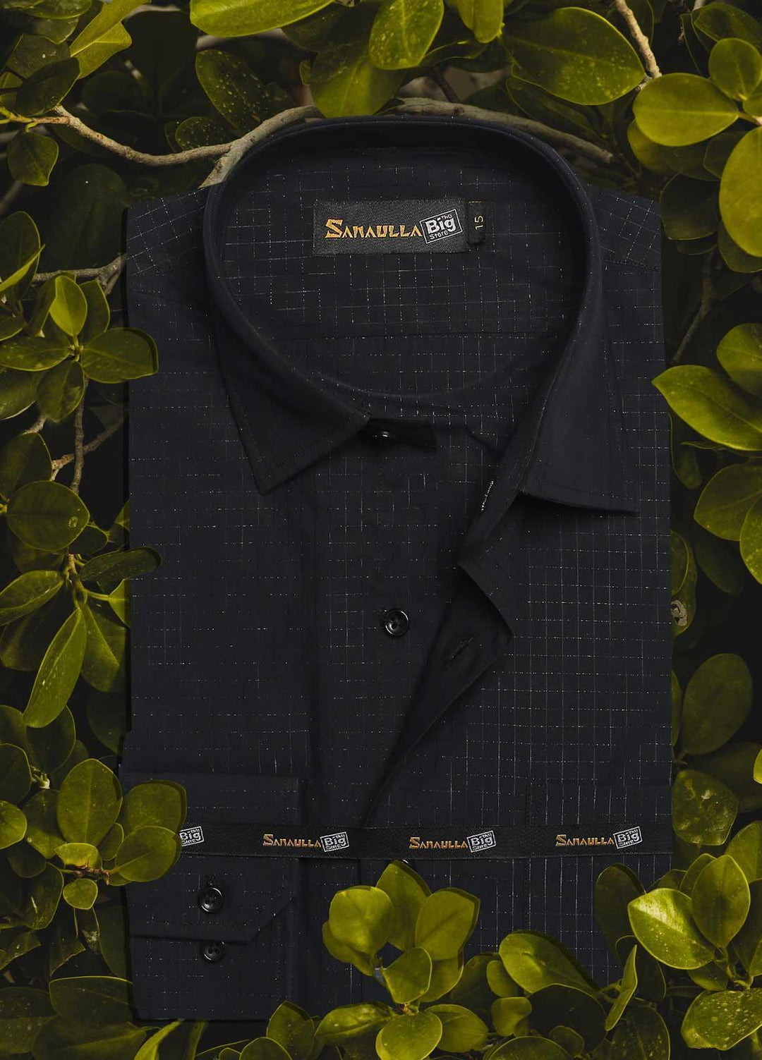 Sanaulla Exclusive Range Cotton Casual Men Shirts -  045 Black
