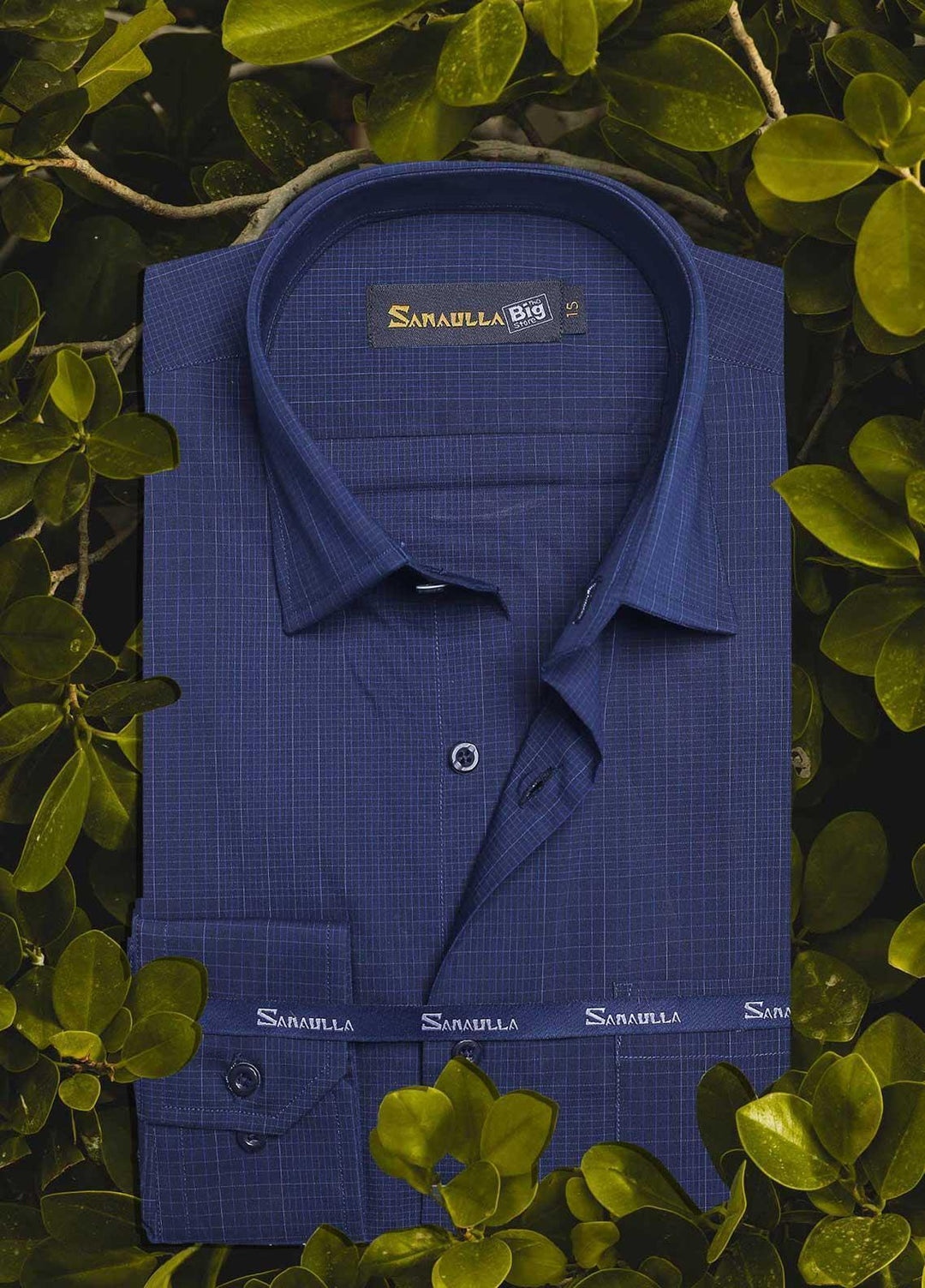 Sanaulla Exclusive Range Cotton Casual Men Shirts -  049 N-Blue