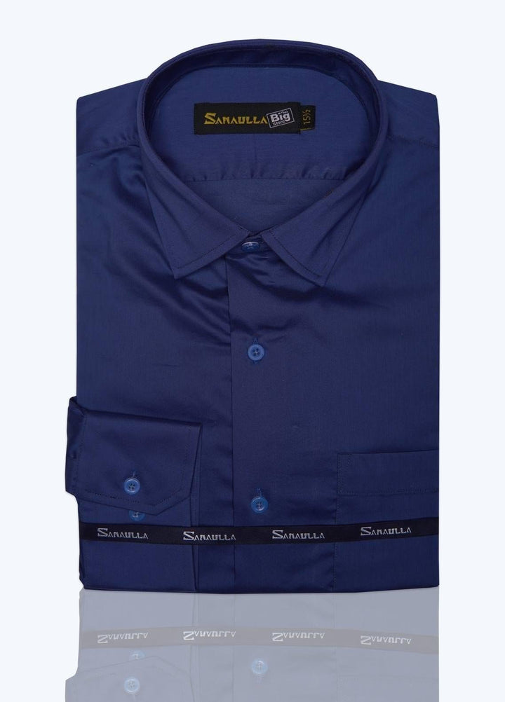 Sanaulla Exclusive Range Cotton Formal Shirts for Men -  040 R-Blue
