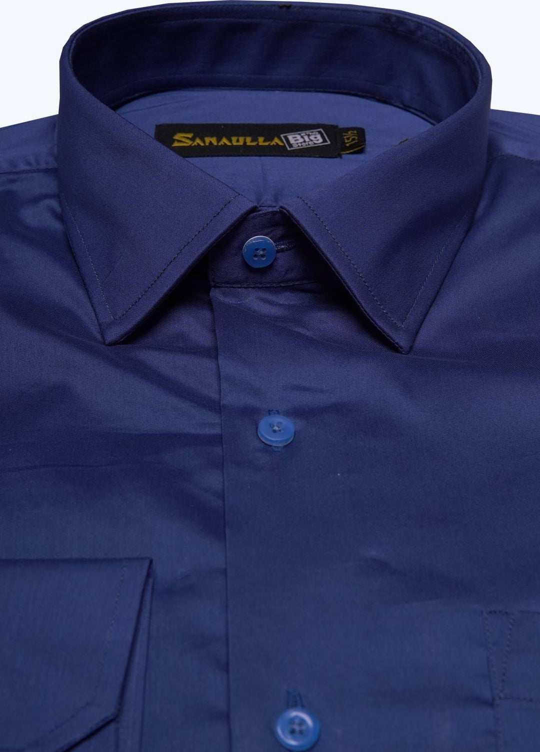 Sanaulla Exclusive Range Cotton Formal Shirts for Men -  040 R-Blue