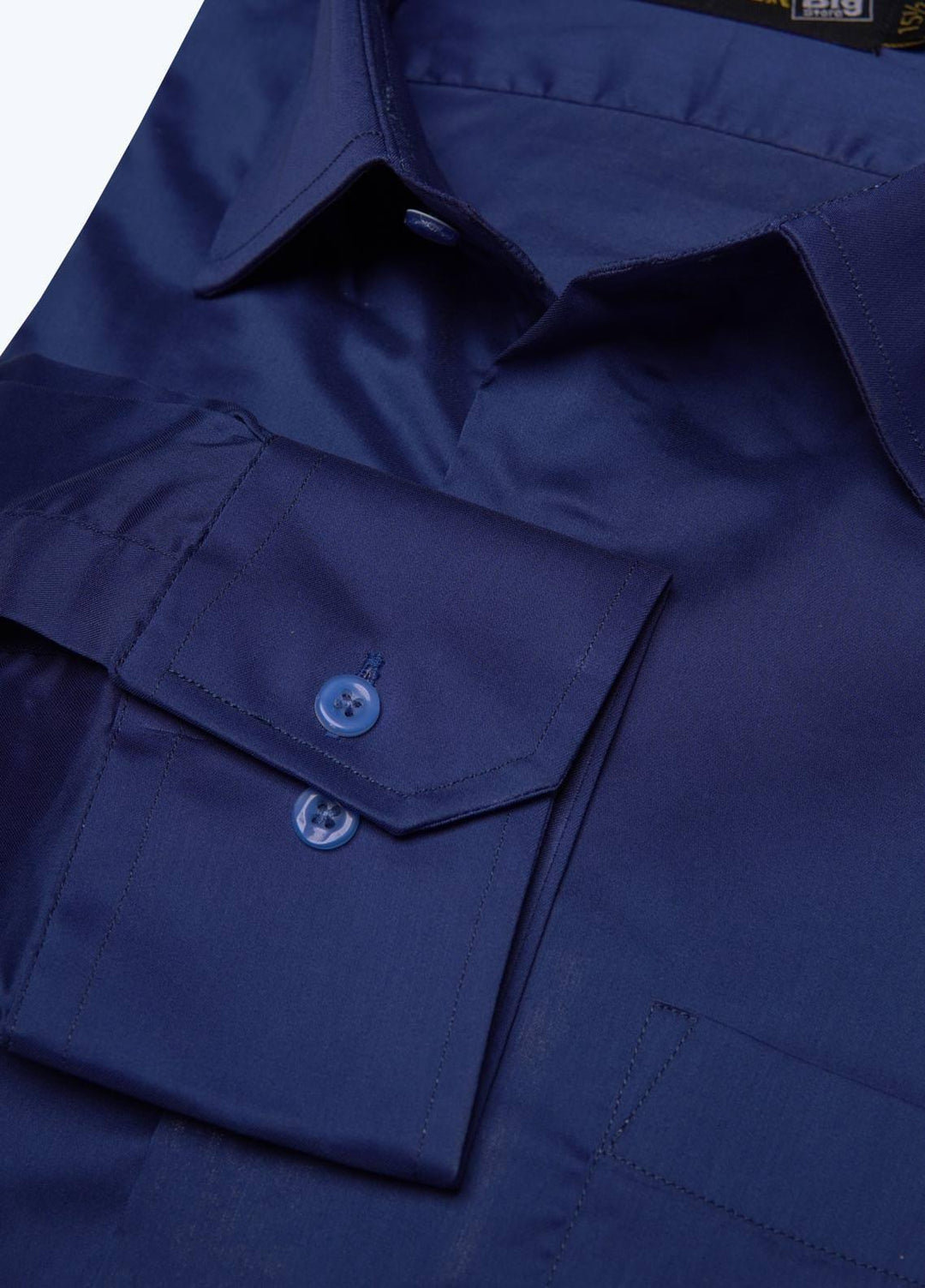 Sanaulla Exclusive Range Cotton Formal Shirts for Men -  040 R-Blue