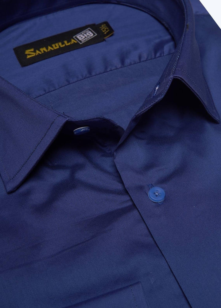 Sanaulla Exclusive Range Cotton Formal Shirts for Men -  040 R-Blue