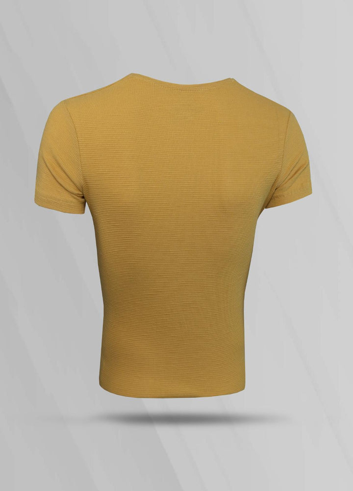 Sanaulla Exclusive Range Cotton Casual Men T-Shirts -  T554 Yellow