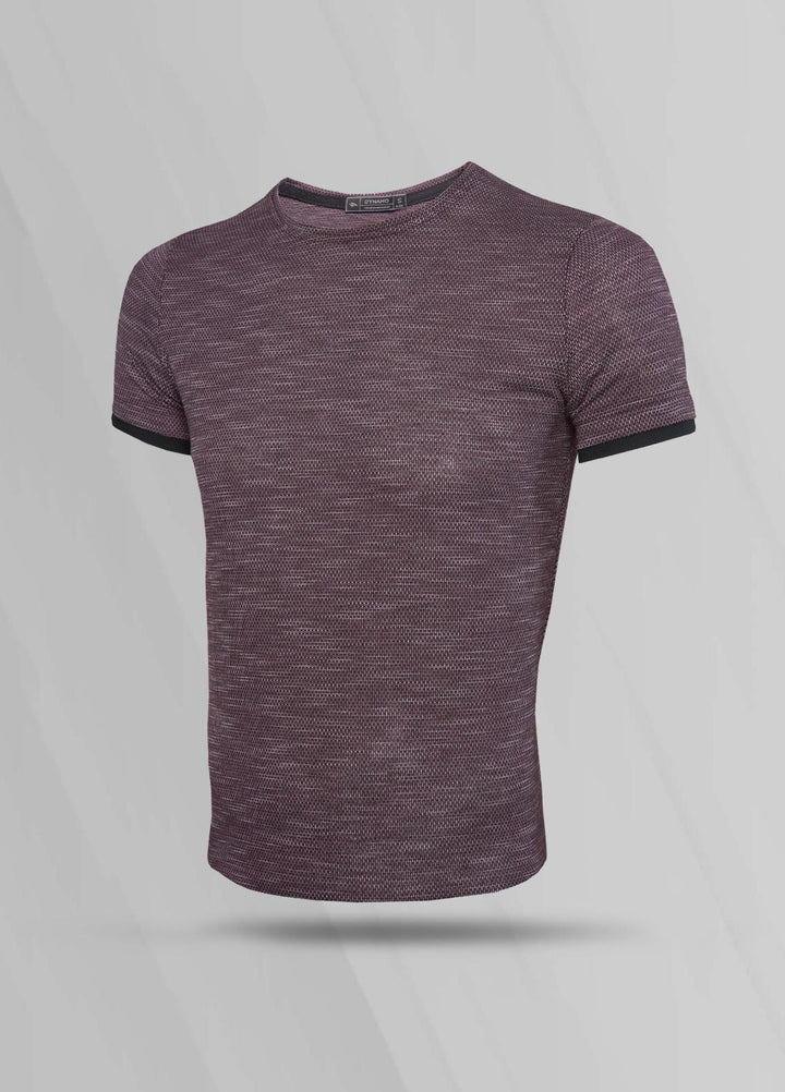 Sanaulla Exclusive Range Cotton Casual Men T-Shirts -  T617 Maroon