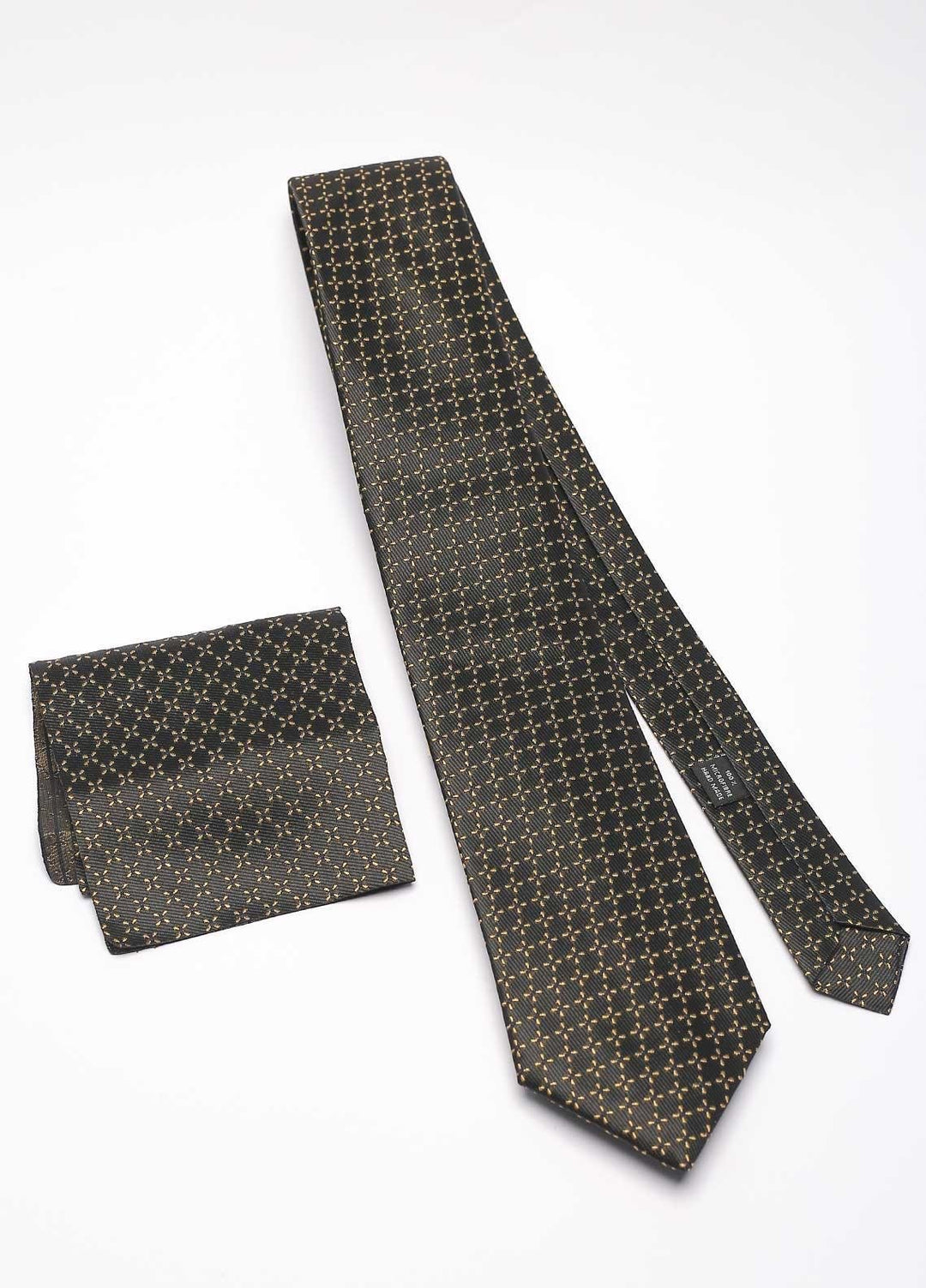 Sanaulla Exclusive Range Narrow Silk Neck Tie  SU21MT Black-D-1 -