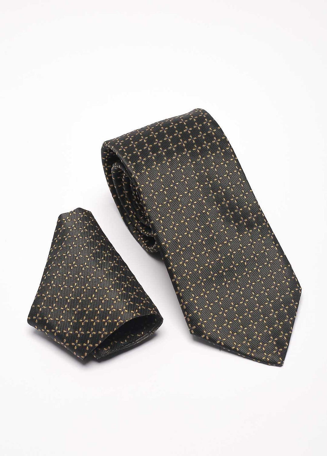 Sanaulla Exclusive Range Narrow Silk Neck Tie  SU21MT Black-D-1 -