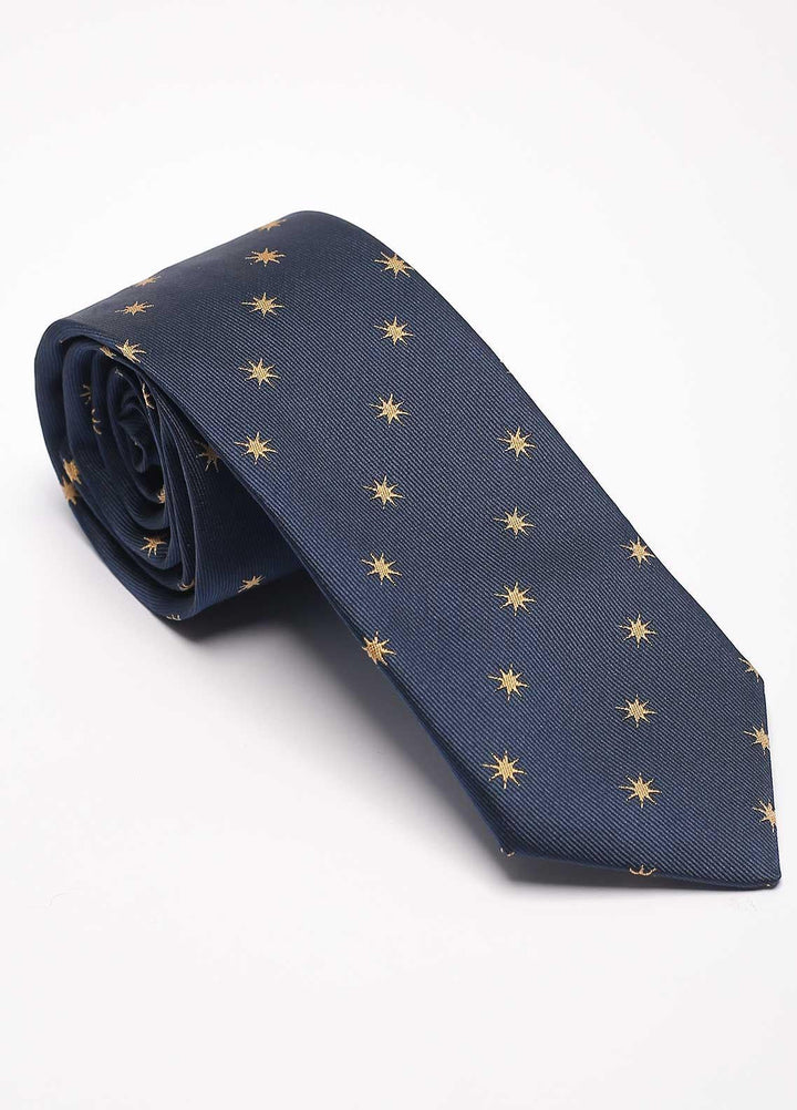 Sanaulla Exclusive Range Narrow Silk Neck Tie  SU21MT Blue-D-7 -