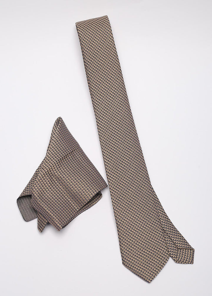 Sanaulla Exclusive Range Narrow Silk Neck Tie  SU21MT Brown-D-6 -