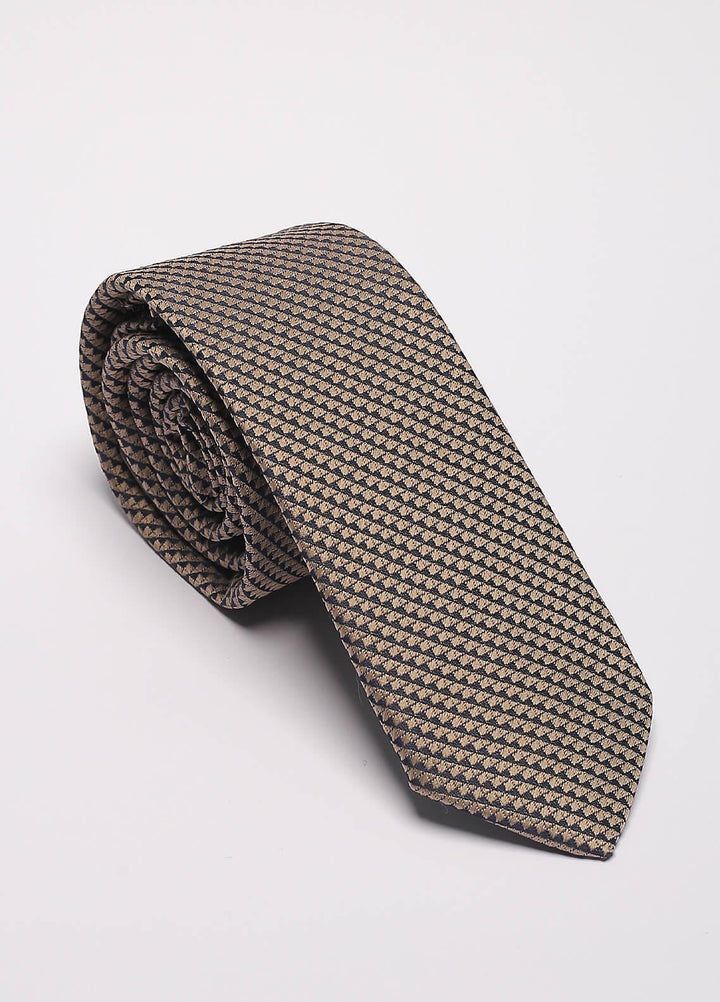 Sanaulla Exclusive Range Narrow Silk Neck Tie  SU21MT Brown-D-6 -