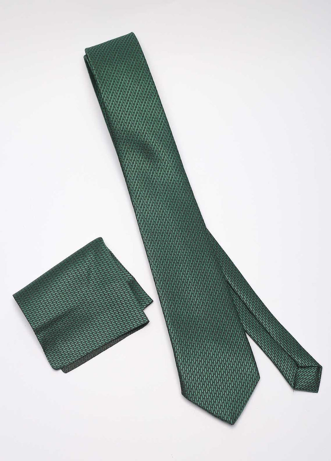 Sanaulla Exclusive Range Narrow Silk Neck Tie  SU21MT Green-D-6 -