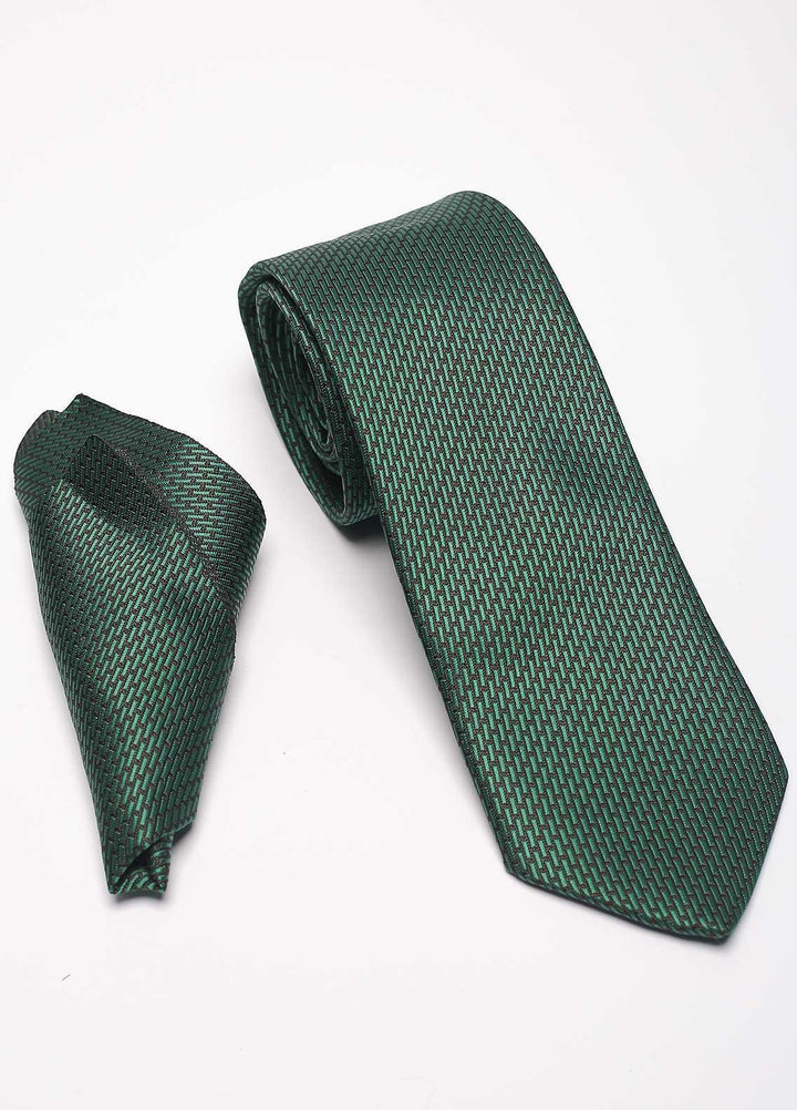 Sanaulla Exclusive Range Narrow Silk Neck Tie  SU21MT Green-D-6 -