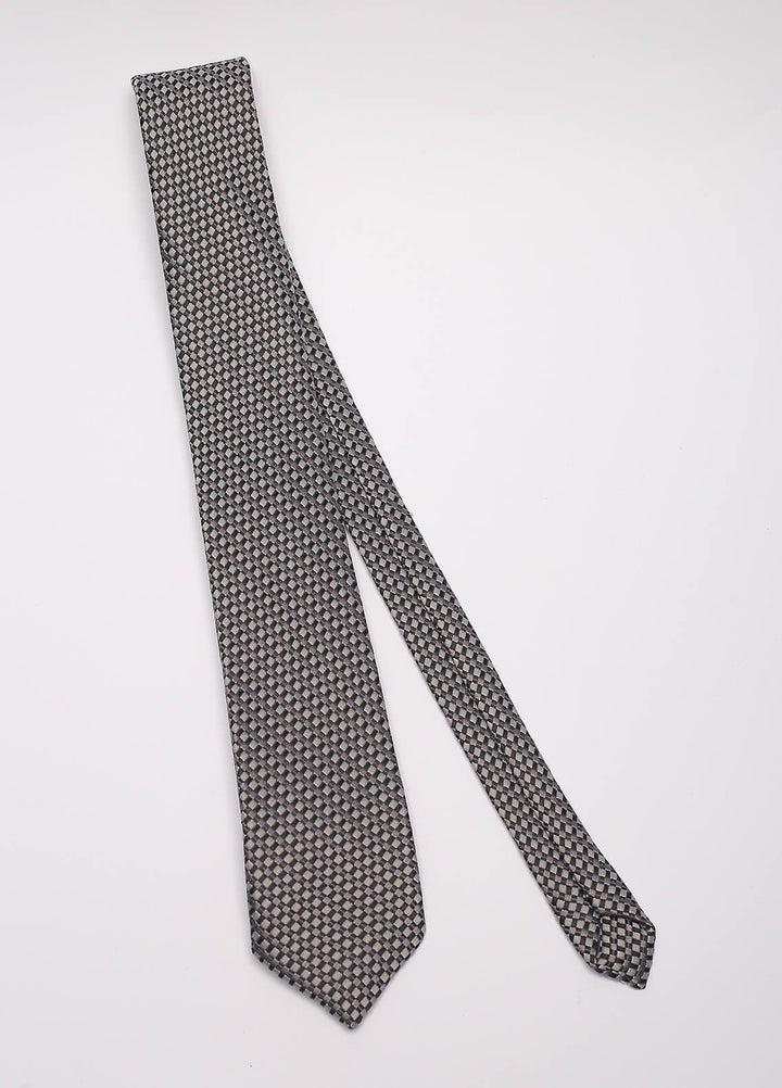 Sanaulla Exclusive Range Narrow Silk Neck Tie  SU21MT Grey-D-10 -