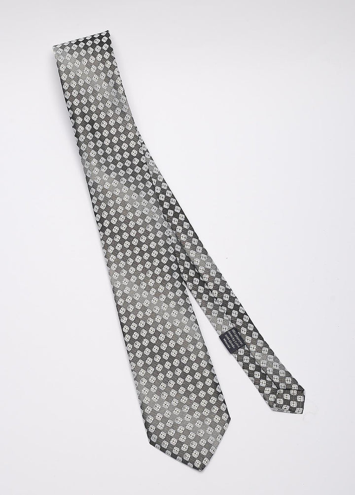 Sanaulla Exclusive Range Narrow Silk Neck Tie  SU21MT Grey-D-2 -