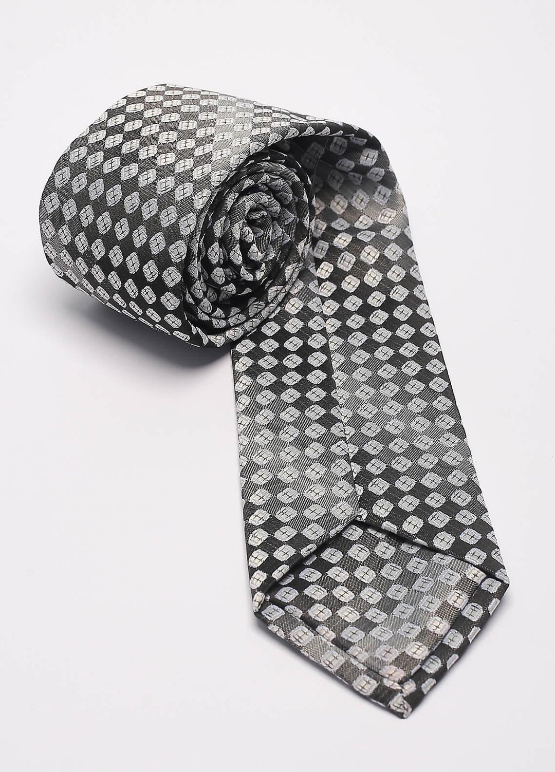 Sanaulla Exclusive Range Narrow Silk Neck Tie  SU21MT Grey-D-2 -