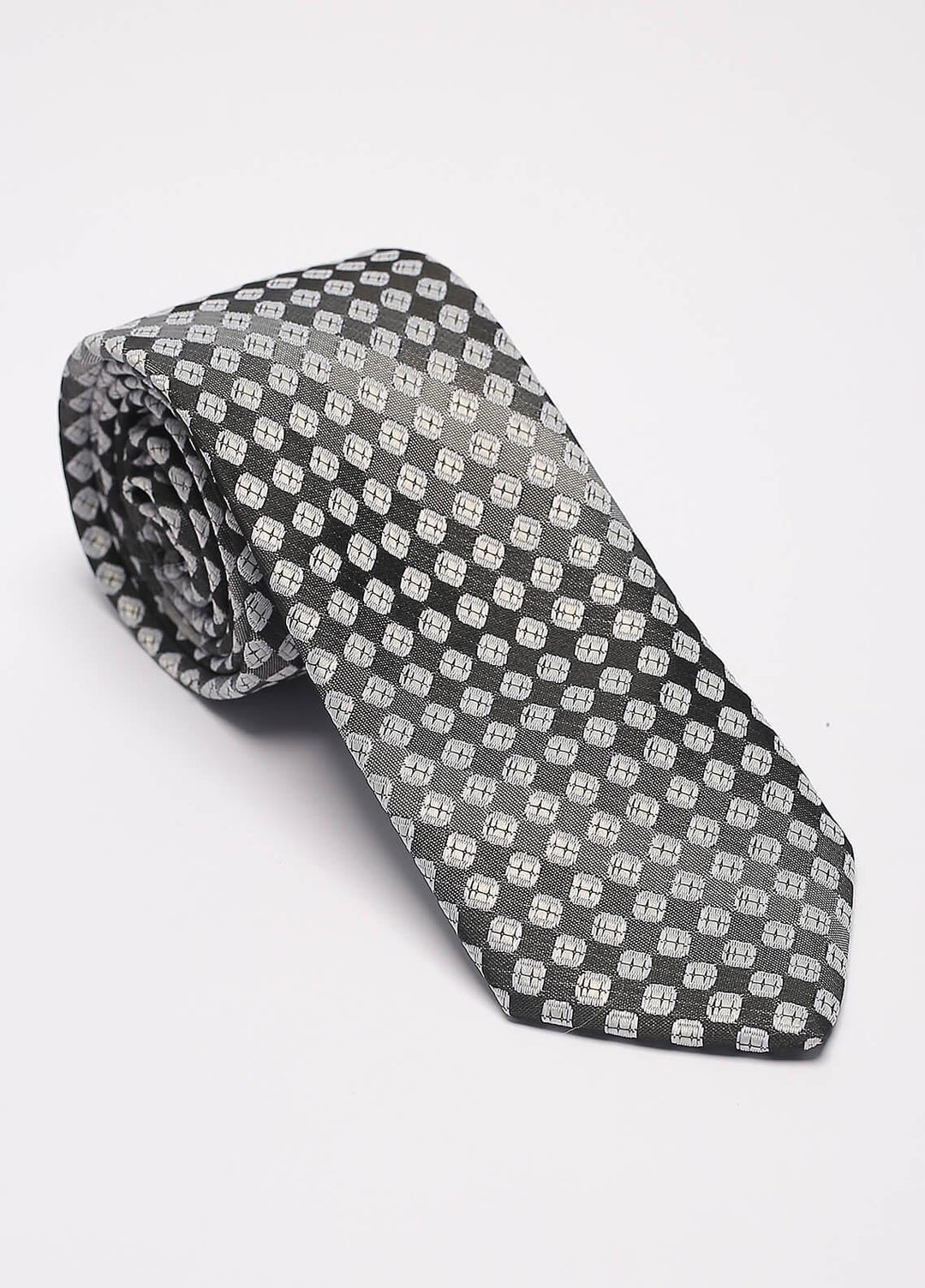 Sanaulla Exclusive Range Narrow Silk Neck Tie  SU21MT Grey-D-2 -