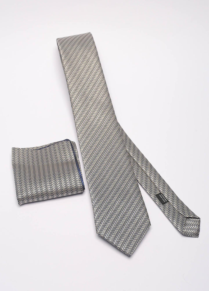 Sanaulla Exclusive Range Narrow Silk Neck Tie  SU21MT Grey-D-4 -