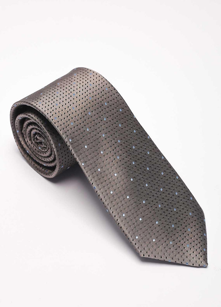 Sanaulla Exclusive Range Narrow Silk Neck Tie  SU21MT Grey-D-8 -