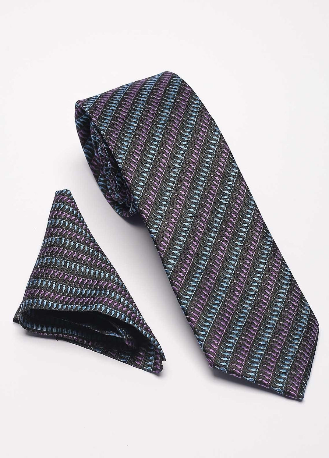 Sanaulla Exclusive Range Narrow Silk Neck Tie  SU21MT Navy Blue-D-3 -