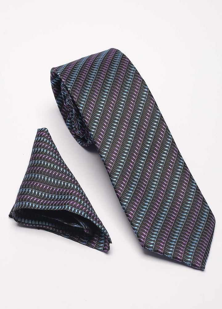 Sanaulla Exclusive Range Narrow Silk Neck Tie  SU21MT Navy Blue-D-3 -