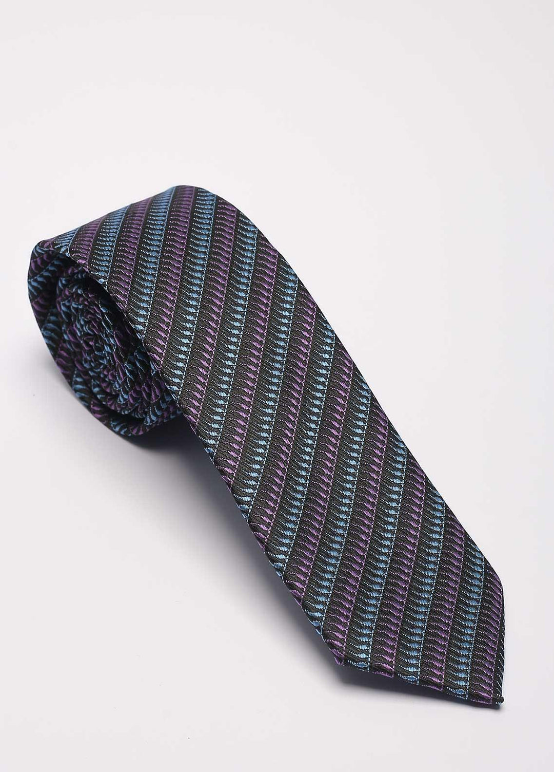 Sanaulla Exclusive Range Narrow Silk Neck Tie  SU21MT Navy Blue-D-3 -
