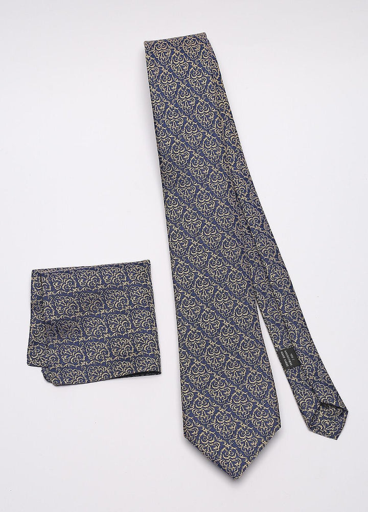 Sanaulla Exclusive Range Narrow Silk Neck Tie  SU21MT Navy Blue-D-5 -