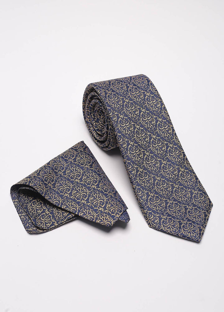 Sanaulla Exclusive Range Narrow Silk Neck Tie  SU21MT Navy Blue-D-5 -