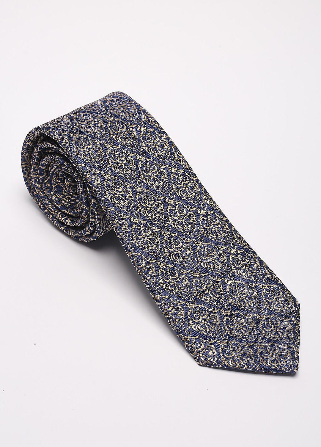 Sanaulla Exclusive Range Narrow Silk Neck Tie  SU21MT Navy Blue-D-5 -