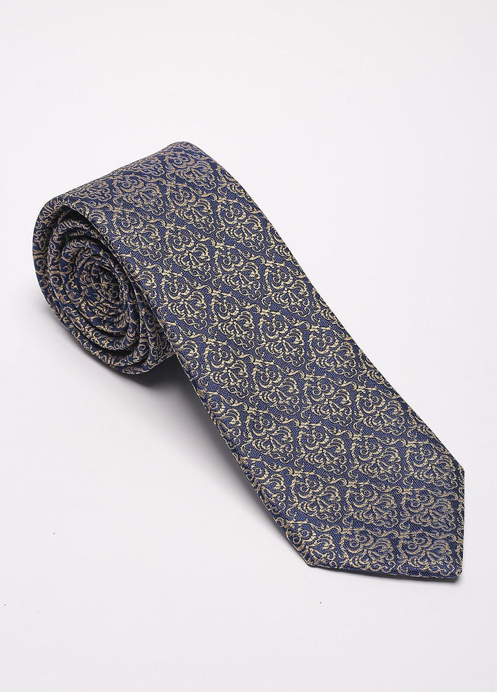 Sanaulla Exclusive Range Narrow Silk Neck Tie  SU21MT Navy Blue-D-5 -
