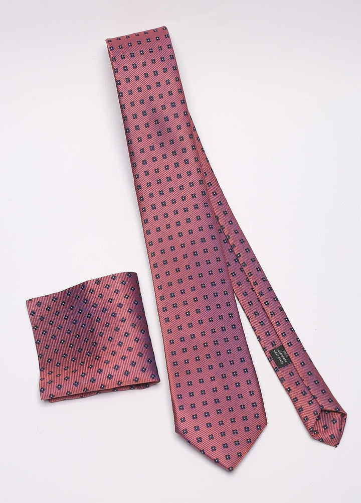 Sanaulla Exclusive Range Narrow Silk Neck Tie  SU21MT Pink-D-3 -