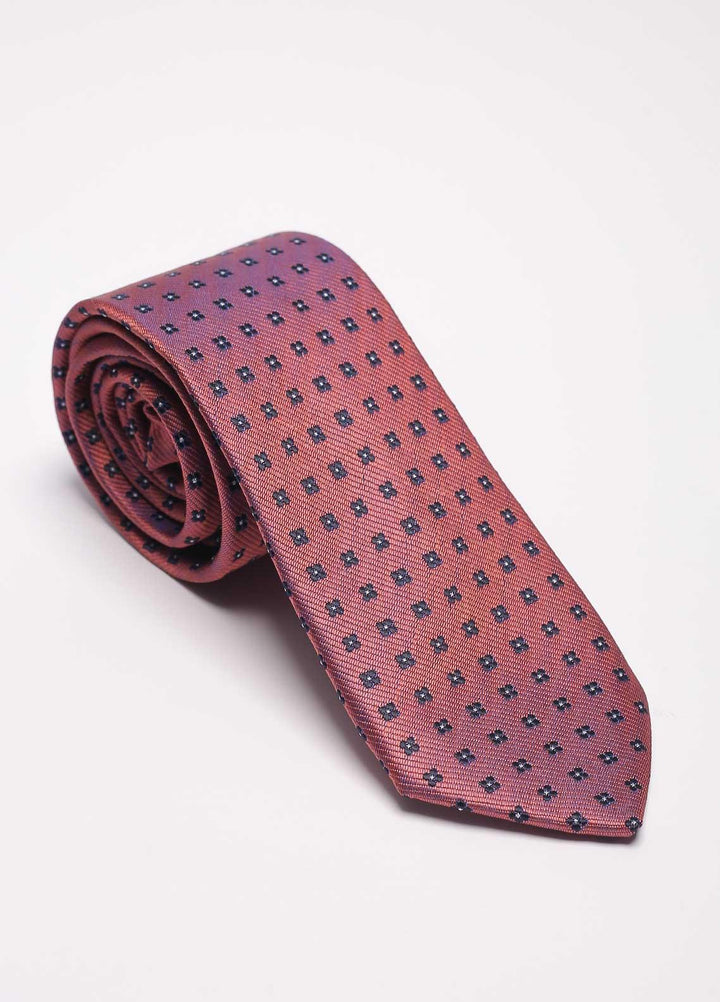 Sanaulla Exclusive Range Narrow Silk Neck Tie  SU21MT Pink-D-3 -