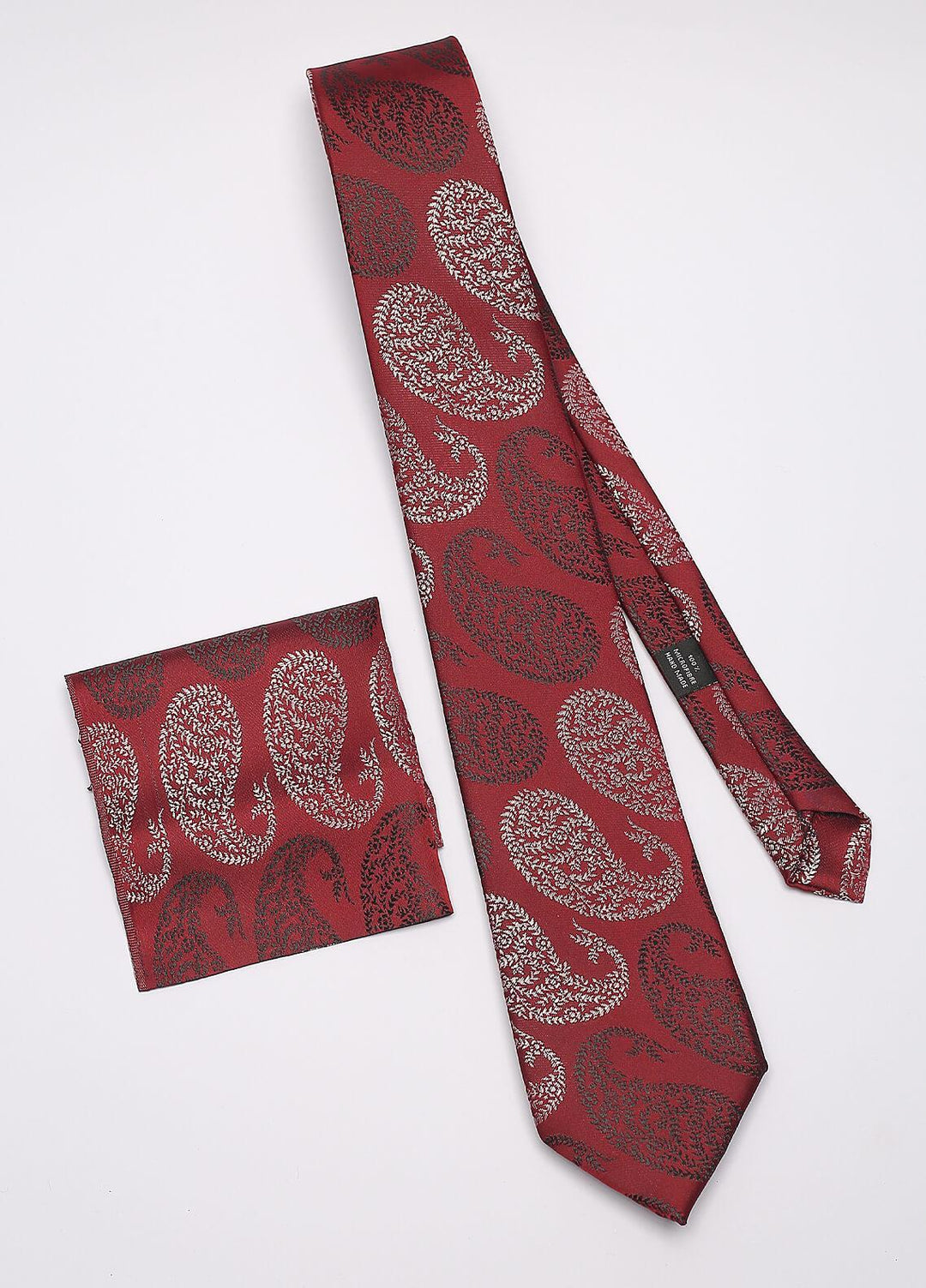 Sanaulla Exclusive Range Narrow Silk Neck Tie  SU21MT Red-D-3 -