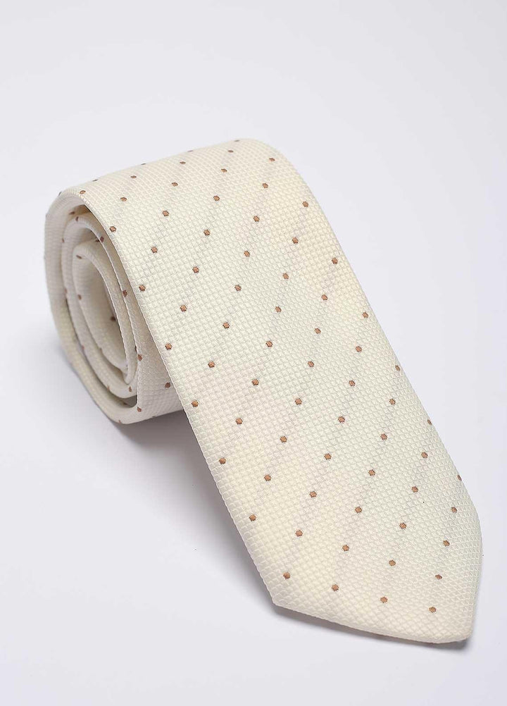 Sanaulla Exclusive Range Narrow Silk Neck Tie  SU21MT White-D-1 -
