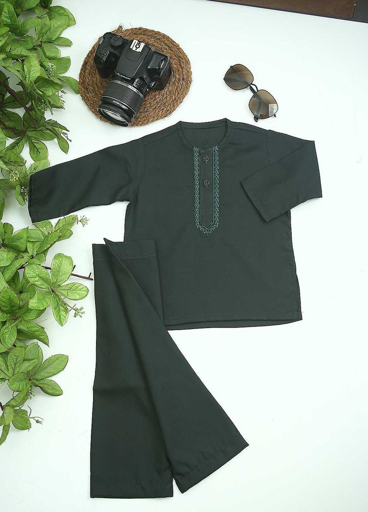 Sanaulla Exclusive Range Cotton Formal Kids Kurta Shalwar -  C-758 D-Green