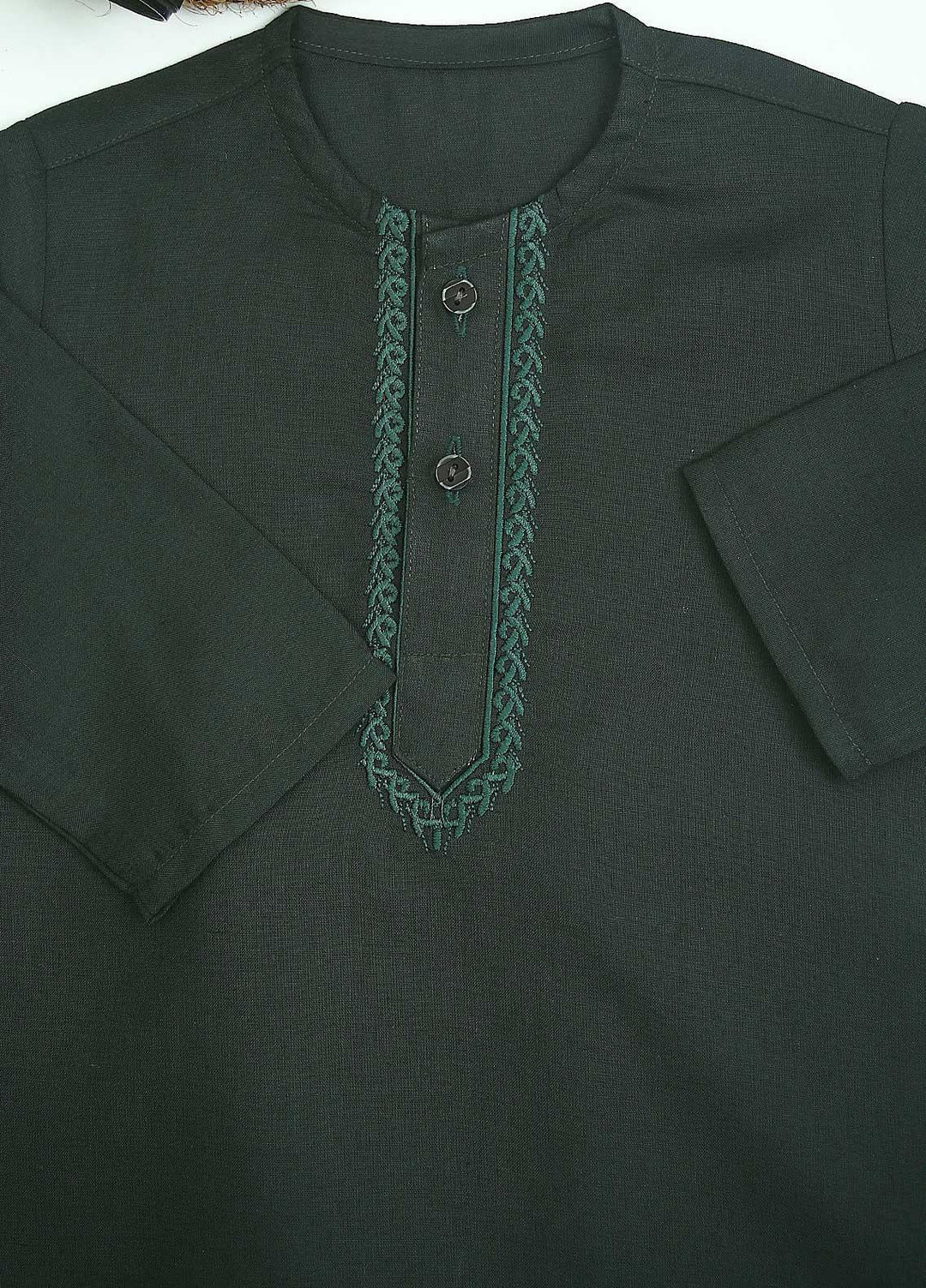 Sanaulla Exclusive Range Cotton Formal Kids Kurta Shalwar -  C-758 D-Green