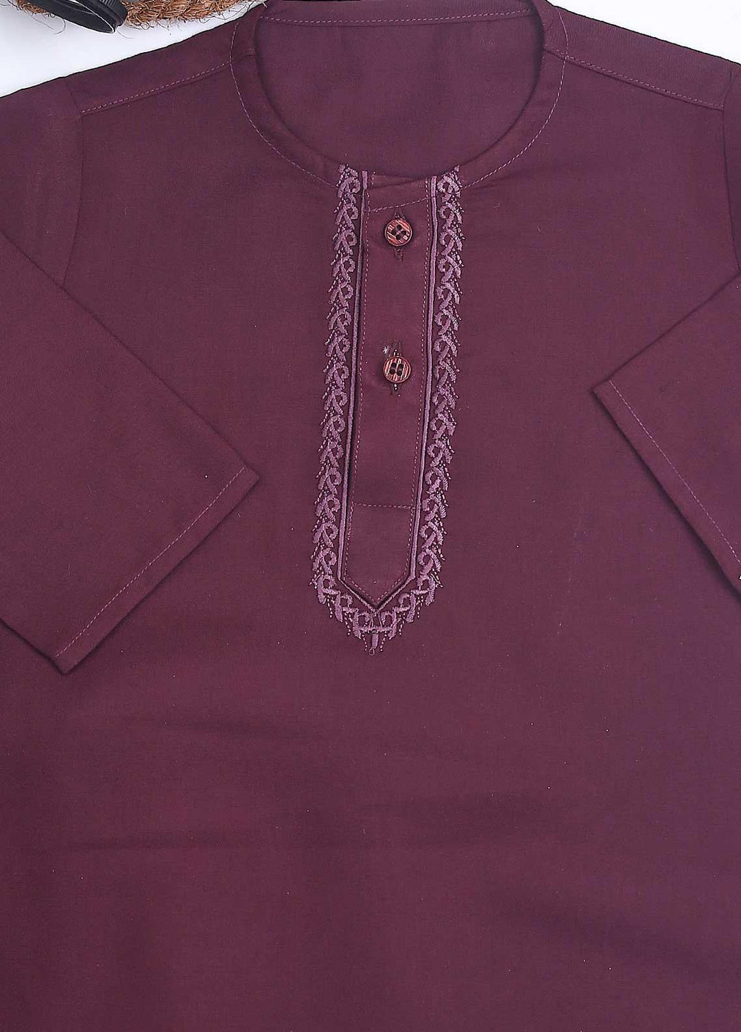 Sanaulla Exclusive Range Cotton Formal Kids Kurta Shalwar -  C-758 Maroon
