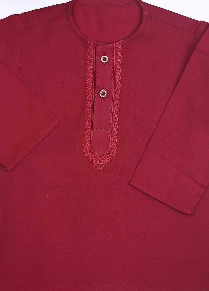 Sanaulla Exclusive Range Cotton Formal Kids Kurta Shalwar -  C-758 Pink