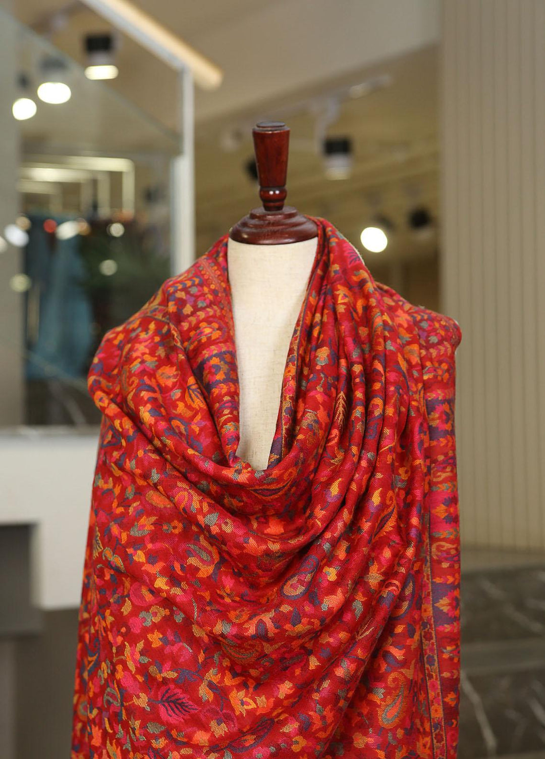 Sanaulla Exclusive Range  Pashmina  Mama D-01 Maroon - Women Shawls