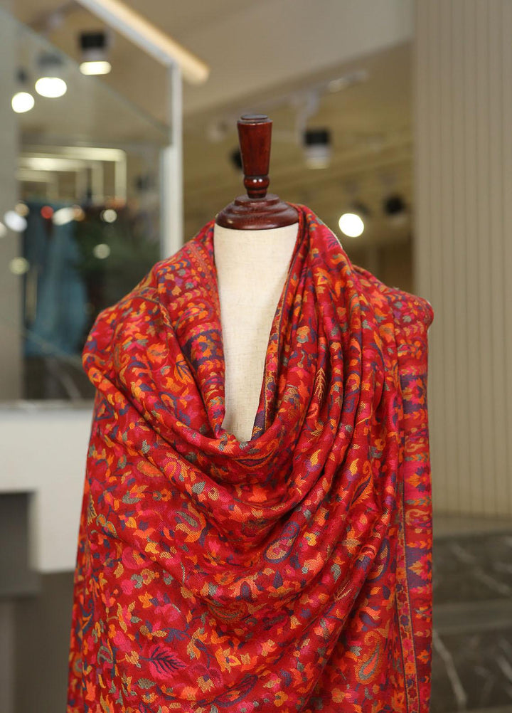 Sanaulla Exclusive Range  Pashmina  Mama D-01 Maroon - Women Shawls