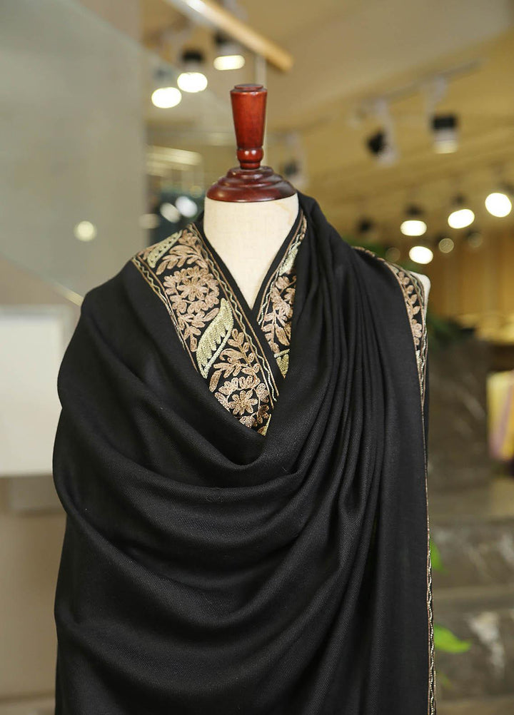 Sanaulla Exclusive Range  Pashmina  Mama D-33 Black - Women Shawls
