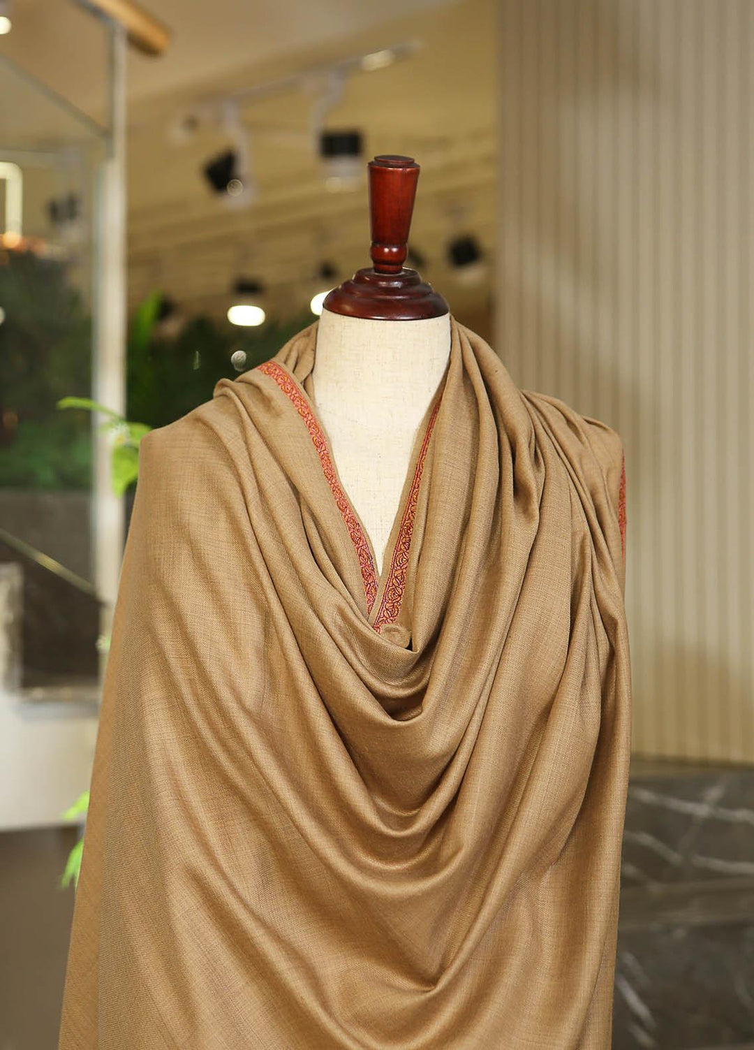 Sanaulla Exclusive Range  Pashmina  D-13 Brown - Women Shawls