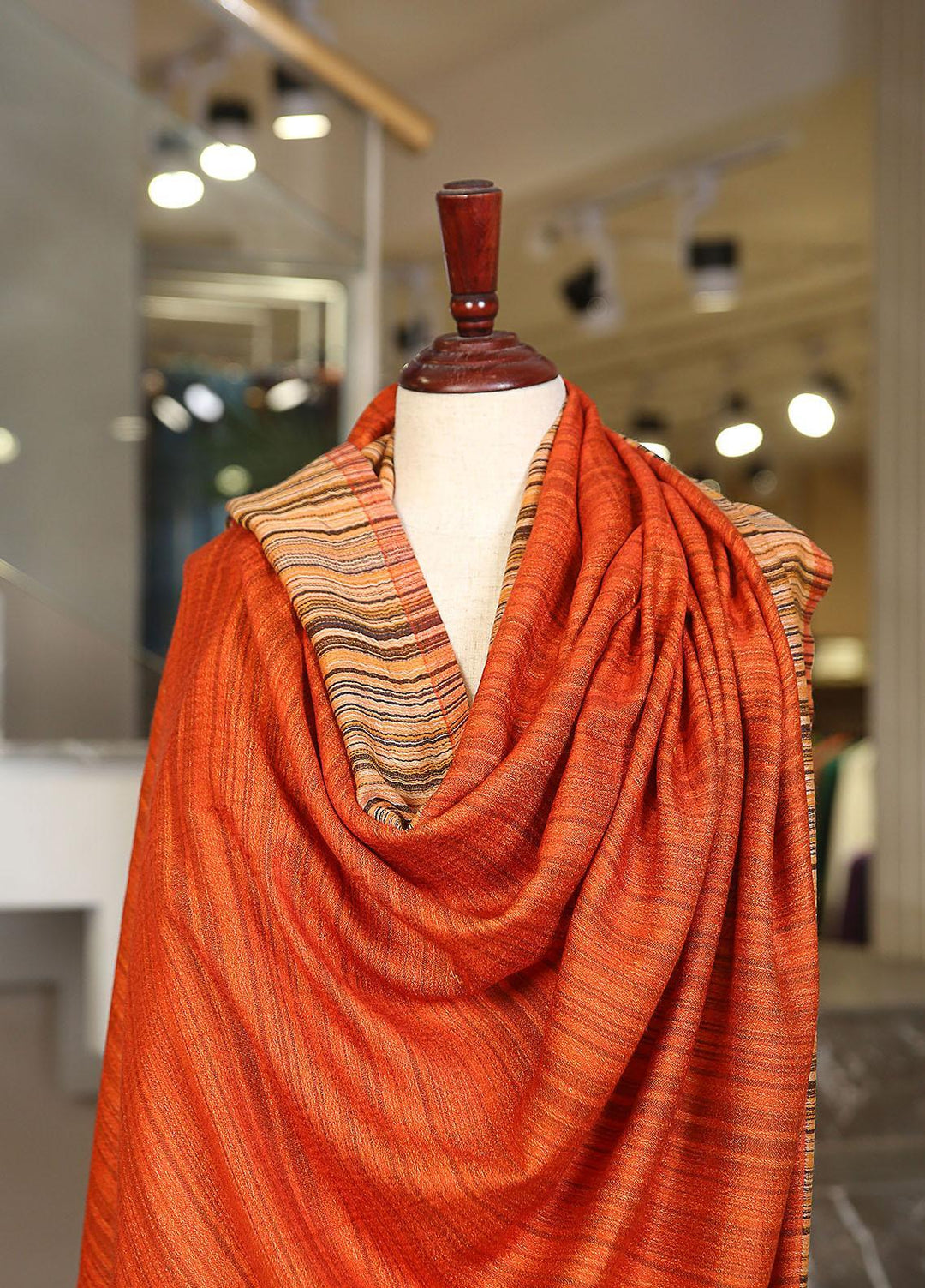 Sanaulla Exclusive Range  Pashmina  Mama D-06 Orange - Women Shawls