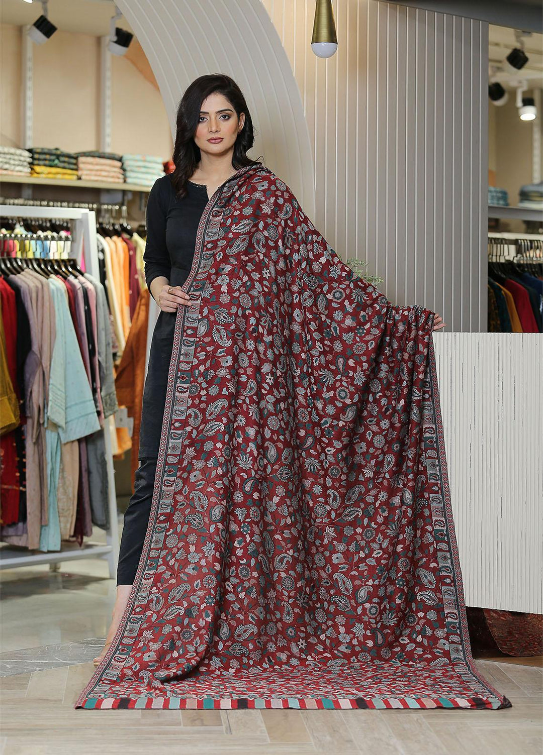 Sanaulla Exclusive Range  Pashmina  KPS 781 D-12 Multi 2 - Women Shawls