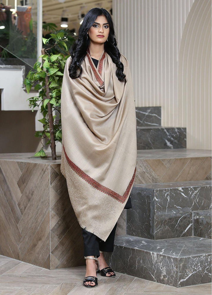 Sanaulla Exclusive Range  Pashmina  Mama D-11 Beige - Women Shawls