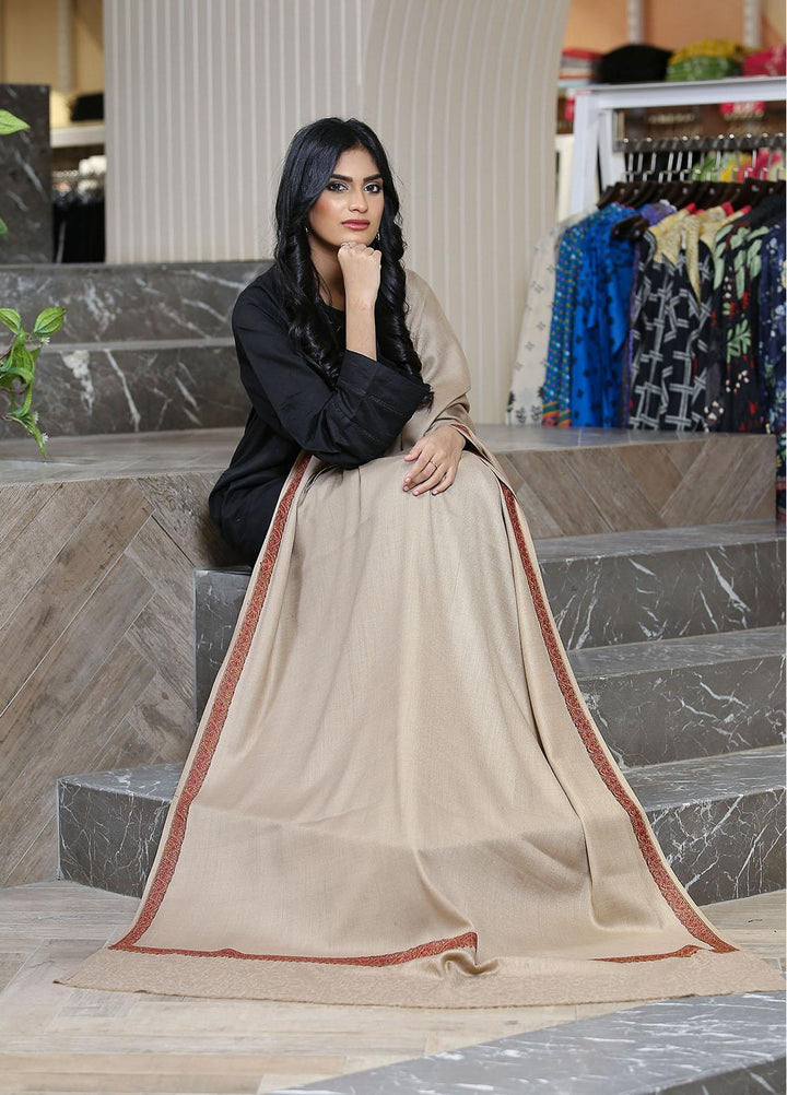 Sanaulla Exclusive Range  Pashmina  Mama D-11 Beige - Women Shawls